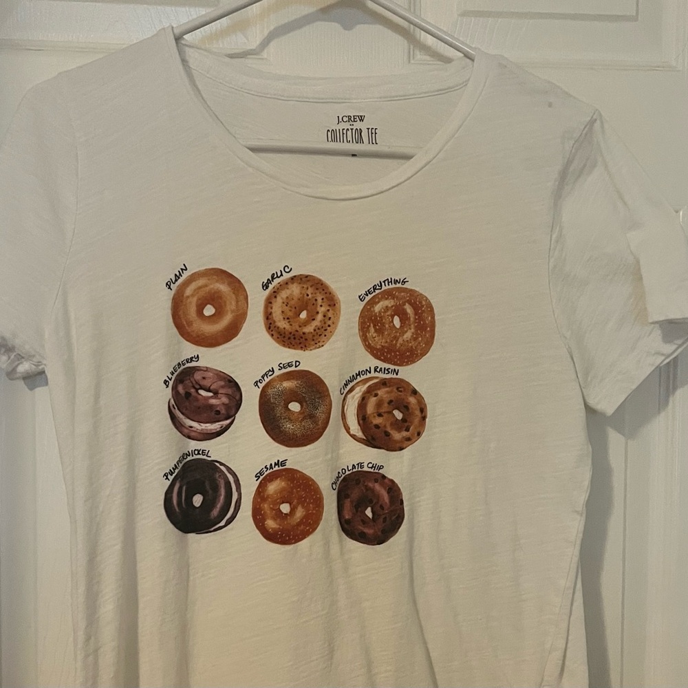 J.Crew Collector Tee in Cream- Bagels!